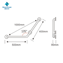 Load image into Gallery viewer, Angled Anti-slip Bathroom Safety Grab Bar