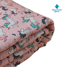 Load image into Gallery viewer, Healthcare Depot's Minky Fiber & Microfiber Weighted Blanket for Kids 41"x60" (Unicorn Party) 7lbs | 50% OFF!