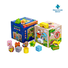 Load image into Gallery viewer, Animal Shape Sorter Wooden Box
