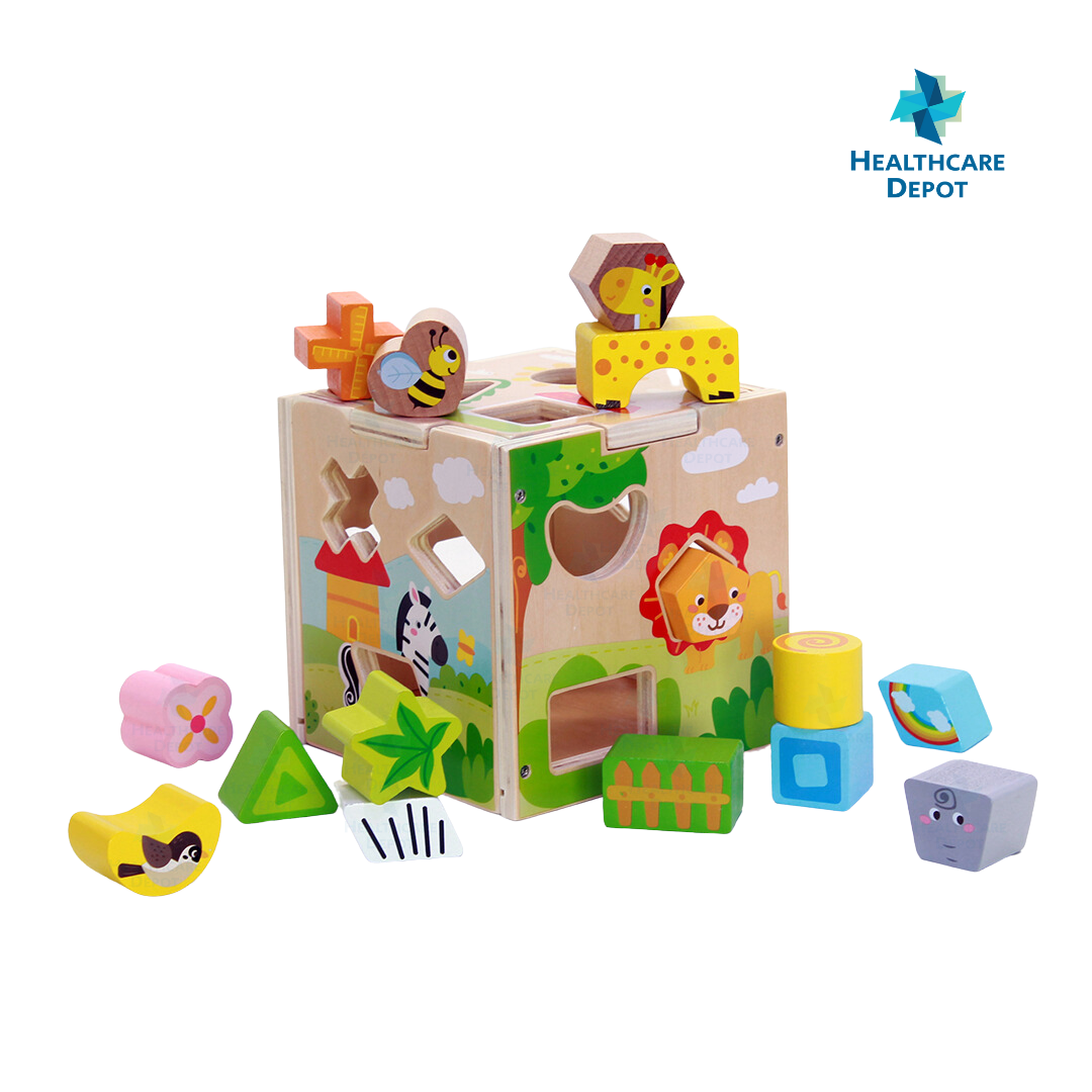 Animal Shape Sorter Wooden Box