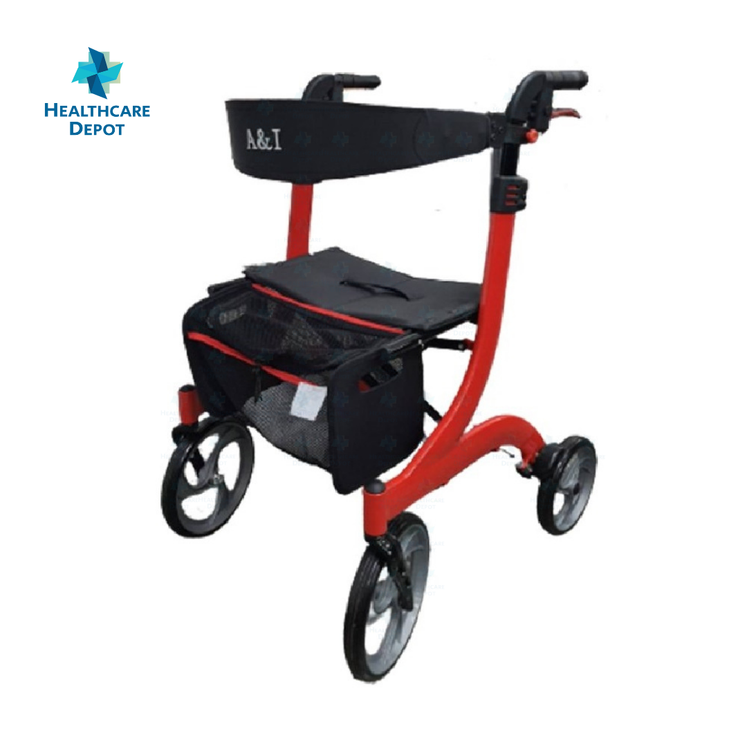 Healthcare Depot's European Style Aluminum Premium Walker Rollator Drive with Seat